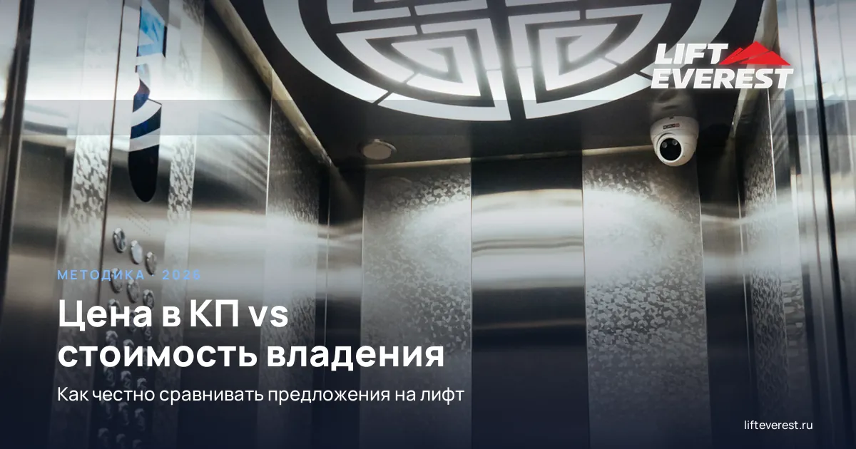 Цена в КП и стоимость владения: как честно сравнить предложения на лифт