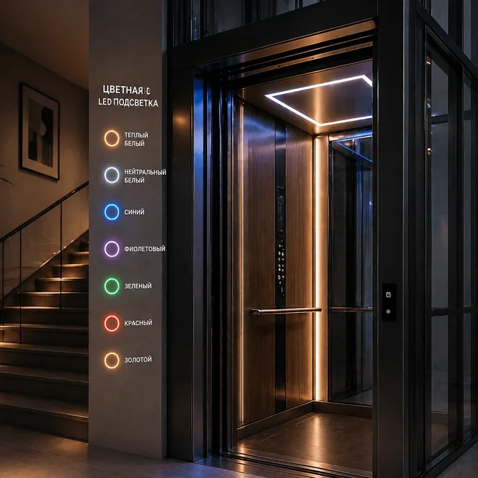LED-подсветка задней панели кабины Franz Lift E-Pro